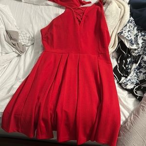 Red casual dress